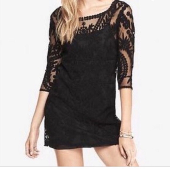 Express Dresses & Skirts - GUC Express Black Lace Cocktail Dress